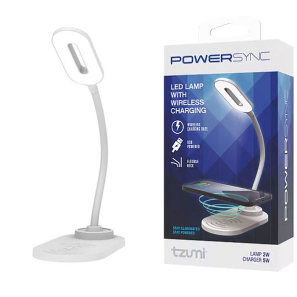 Wht Flex Task Lamp C/P 4 Tzumi
