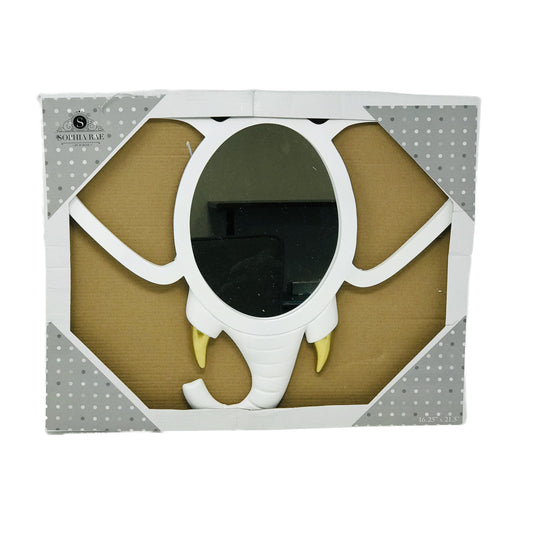 21.5X16.25" ELEPH RESIN MIRROR WHITE C/P 4