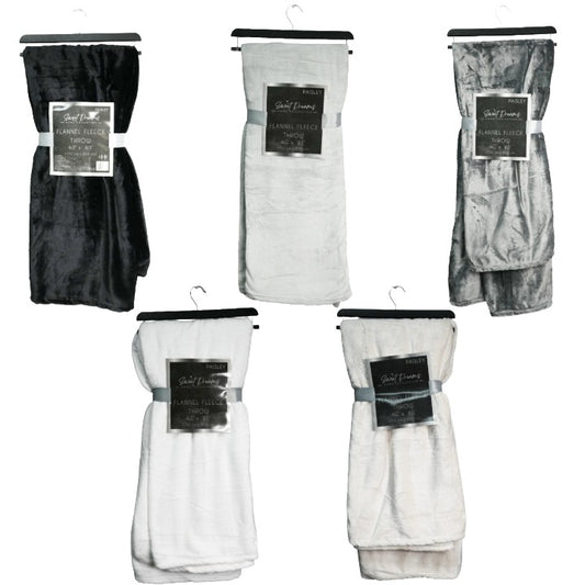 Asst 60x80" Blanket on Hanger C/P 12 Sweet Dreams Home Collection