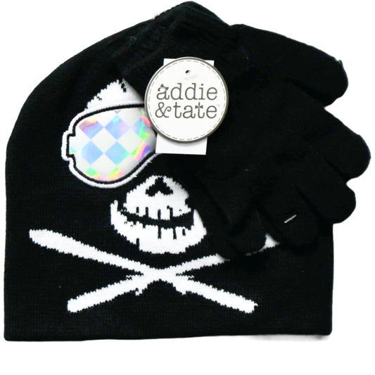 BOYS BLACK HAT AND GLOVE SET C/P 96