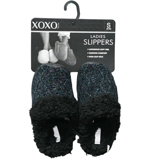 XOXO BLACK LADIES SLIPPERS ASST SIZE 5-10 C/P 24