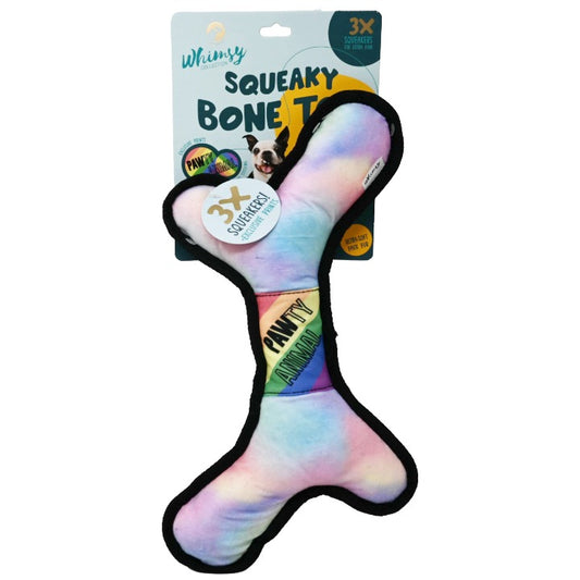 DOG BONE SQUEEKY TOY PINK/BLUE C/P 36