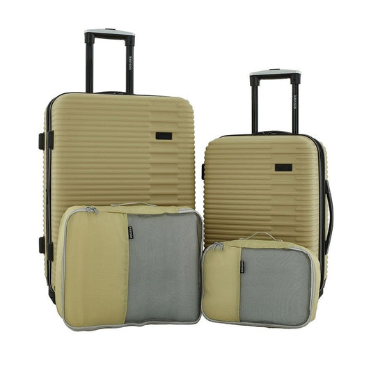 4pc KENSIE OLIVE GREEN ROLLING LUGGAGE SET C/P 1