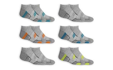 FOL 6pk No Show Boys Socks Grey Assorted C/P 12