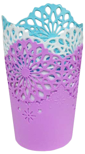 BASKET, 6''H FLWR DESGN MINI 3ASSTD C/P 72