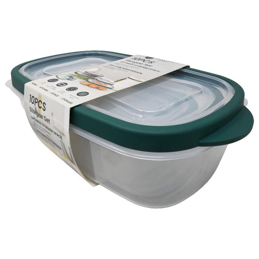 5pk Grn Rect Food Container Set C/P 12 Phantom Chef