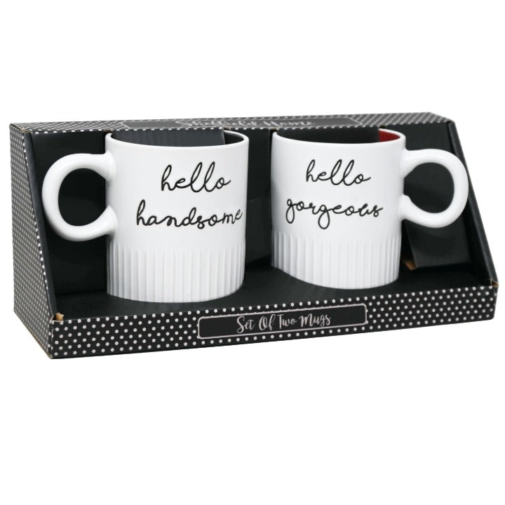 2pk Mug Set Hello Gorgeous Hello Handsome C/P 12