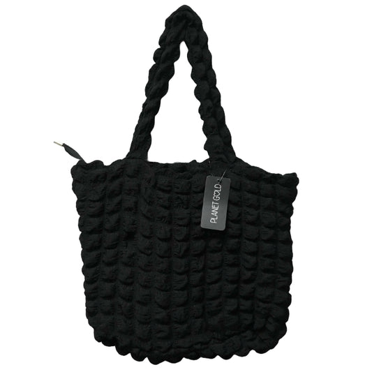 BLACK QUILTED CARRYALL HANDBAG W/TOP ZIPPER C/P 12