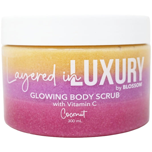Coconut 10.14oz Glowing Body Scrub Balm w/Vitamin C BLOSSOM Layered in LUXURY C/P 24