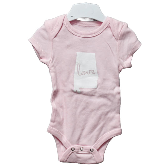 0-3 Month Pink State Onesie- Alabama C/P 48