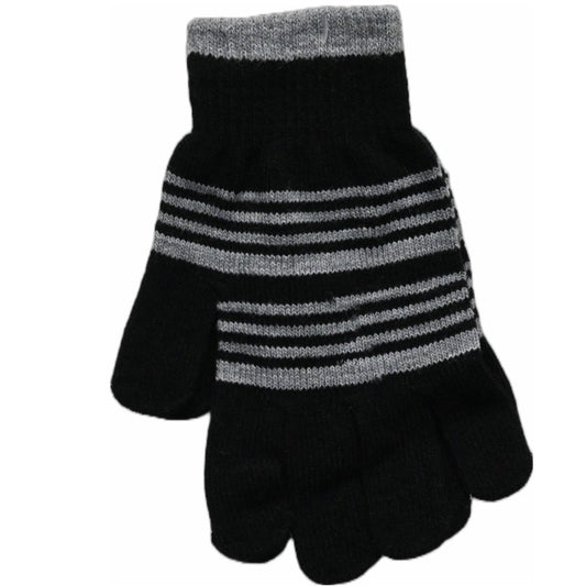 LADIES BLACK STRIPED GLOVES C/P 288