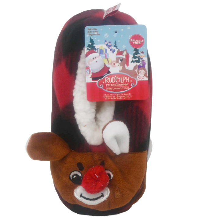 1pk 2T-4T RUDOLPH 3D NOVELTY SLIPPERS C/P 60