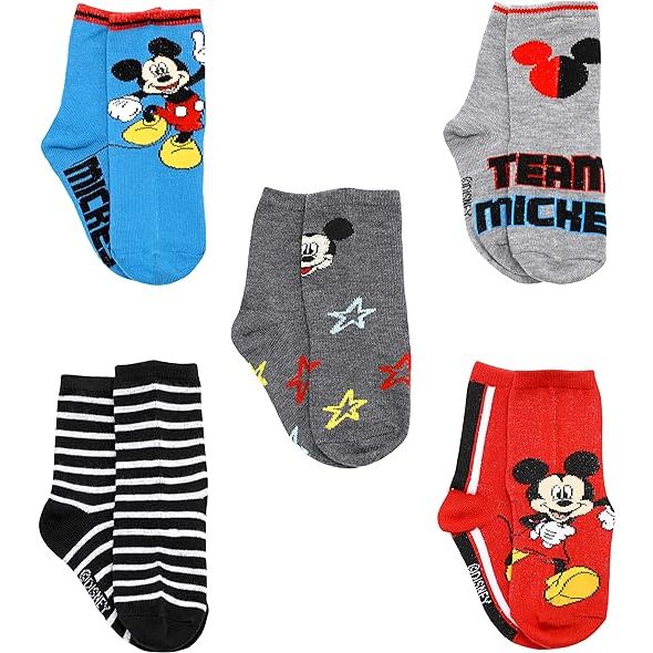5pk MICKEY MOUSE BOY OH BOY! CREW SOCKS SIZE 4-6 C/P 60
