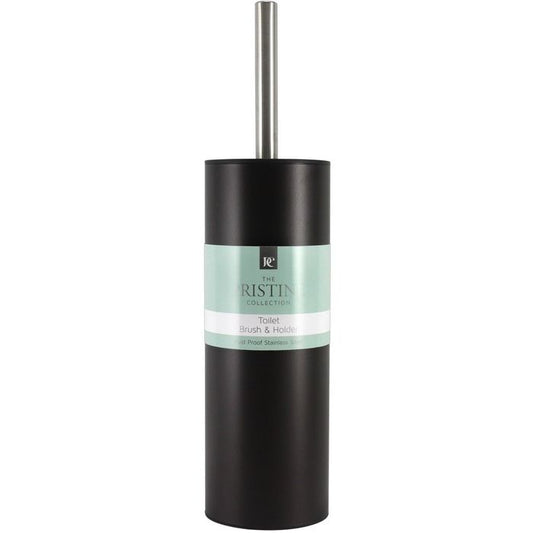 TALL BRONZE SEAMLESS SS BARREL TOILET BRUSH W/HOLDER C/P 12