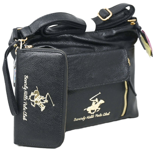 BHPC BLACK CROSSBODY BAG W/WALLET C/P 24
