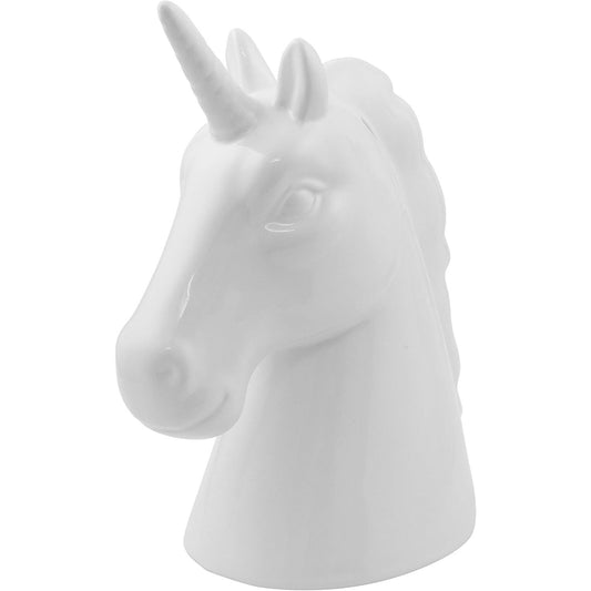 7x4.5x9 All White Unicorn Ceramic Decor C/P 12