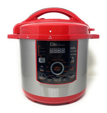 8qt ELITE RED PRESSURE COOKER C/P 1