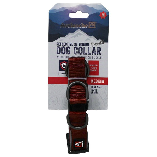 DOG COLLAR REFLECTIVE RED C/P 72 AVALANCHE