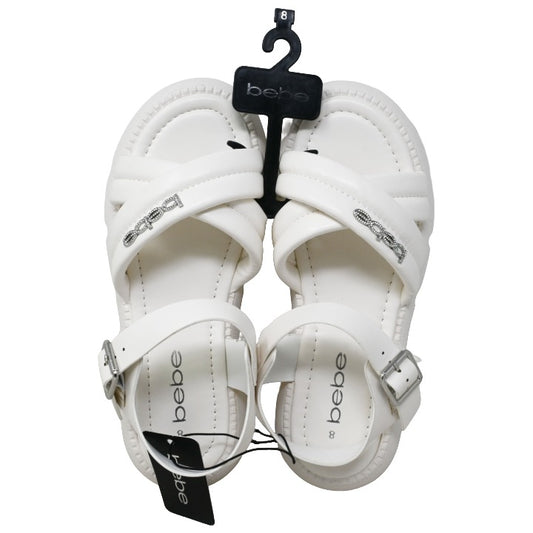 Womens White Platform Backstrap Sandals C/P 12 BEBE