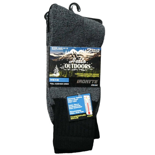 MENS 2PK FULL CUSHION THERMAL SIZE 6-12 DARK GRAY C/P 48 IRONYTE
