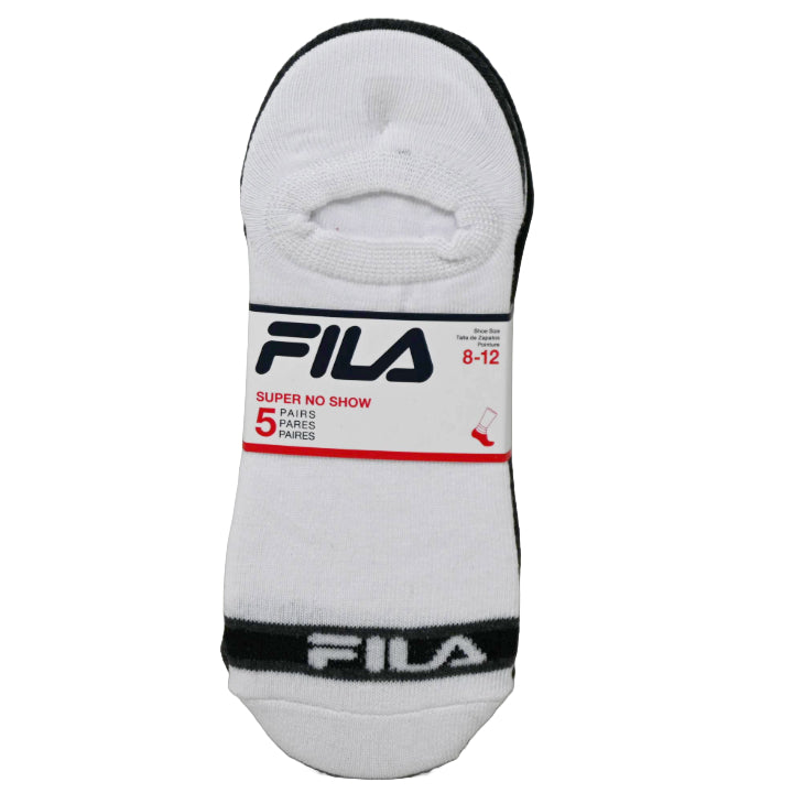 5pk FILA LOGO STRIPE SUPER NS SOCKS SIZE 10-13 C/P 60