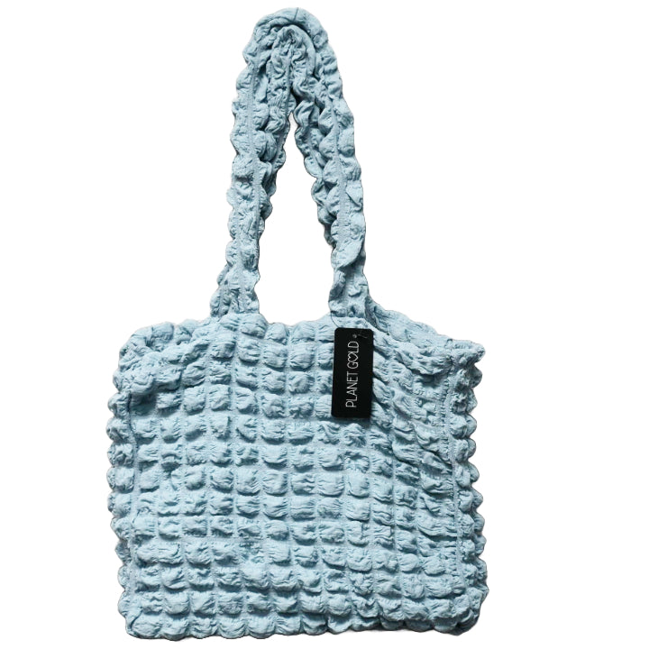 BLUE QUILTED CARRYALL HANDBAG C/P 12