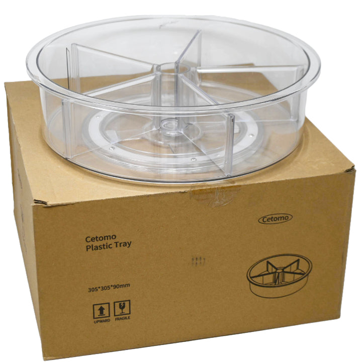 CLEAR LAZY SUSAN W/5 DIVIDERS C/P 8