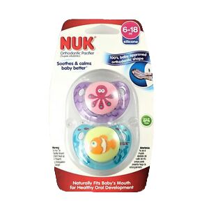 NUK 2pk PACIFIERS 6-18 MONTHS C/P 12
