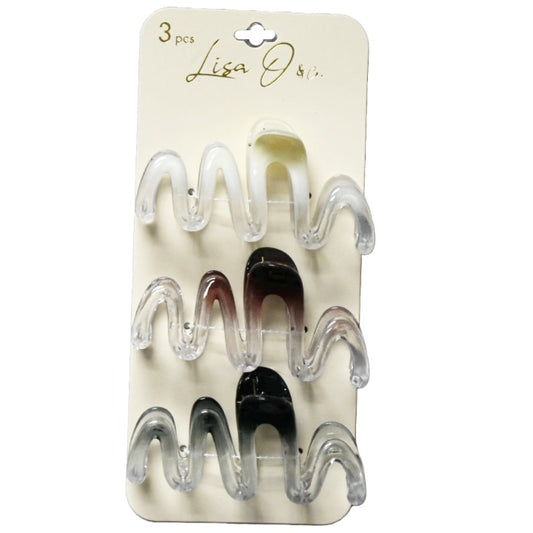 3PC ASST WIGGLE HAIR CLIPS C/P 72 LISA O and CO