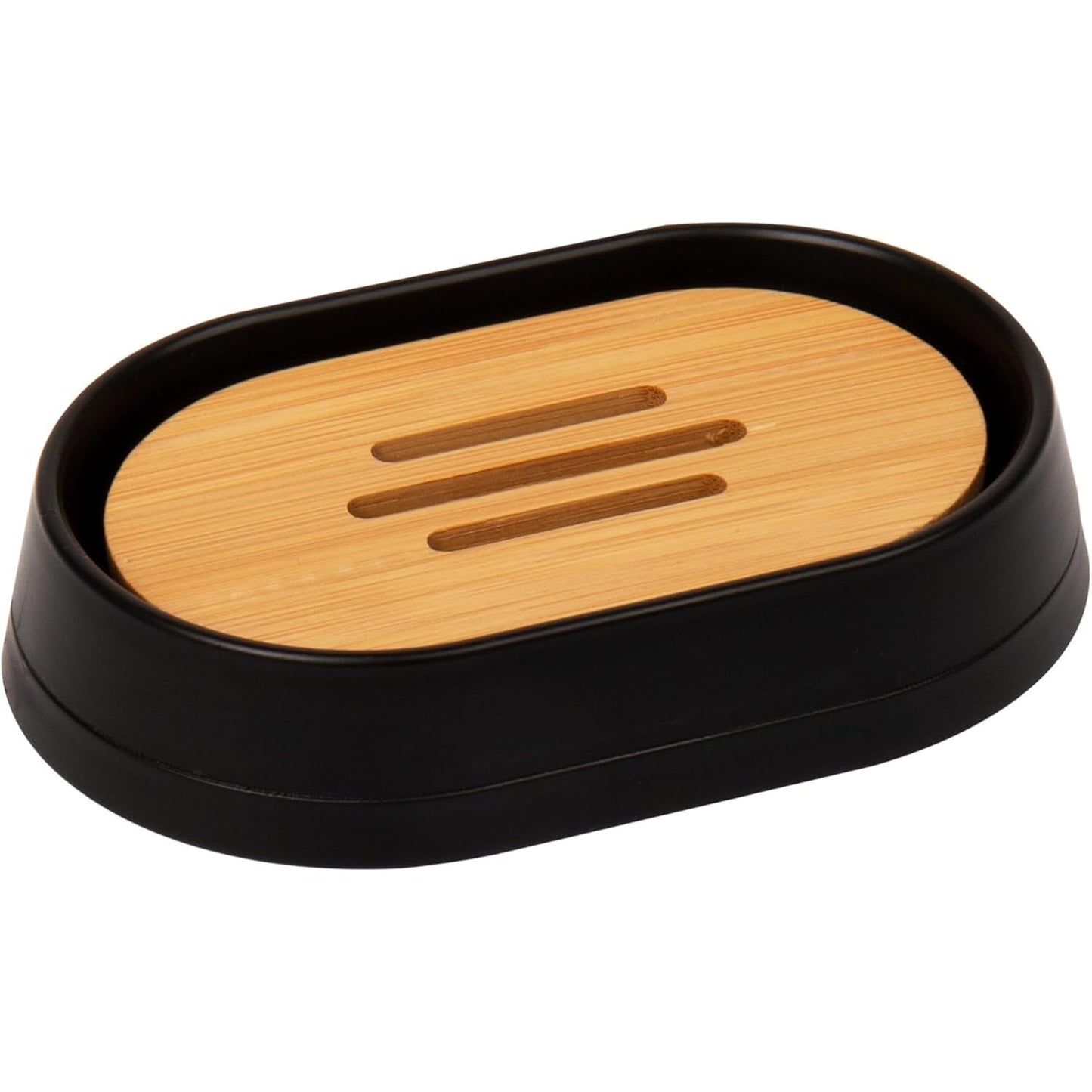 PLASTIC BLK/TAN SOAP DISH C/P 24