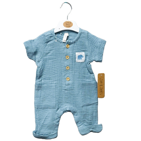 NEWBORN BLUE ELEPHANT COVERALL C/P 48