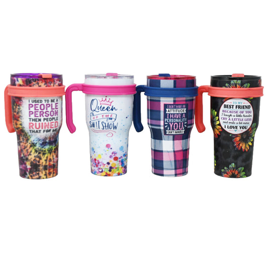 30oz SS Tumbler with Handle Asst C/P 20