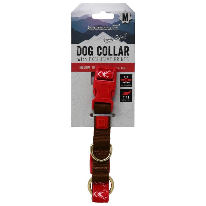 DOG COLLAR PRINT BUCK RED C/P 72