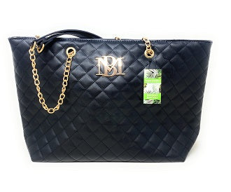 BADGLEY MISCHKA BLACK QUILTED TOTE C/P 16