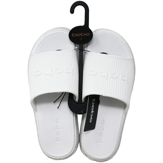 Womens White Eva Slides C/P 12 BEBE