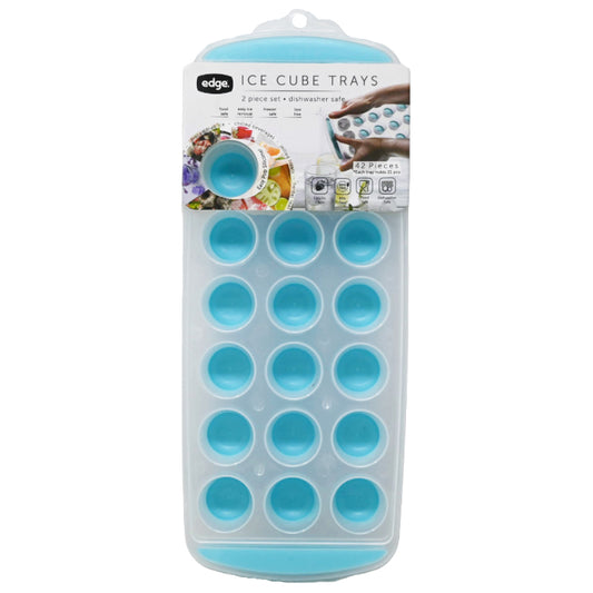 Edge 2pk Silicone Ice Cube Tray Standard Round Teal C/P 12