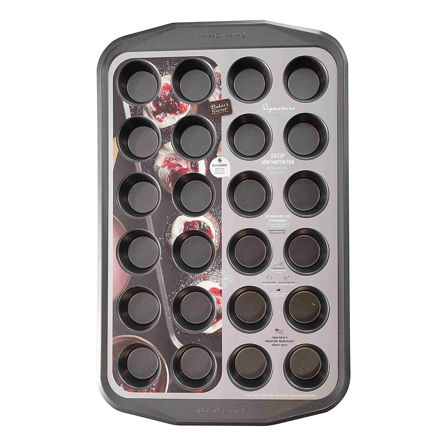 Baker's Secret 24 cup Mini Cupcake Pan, Signature Collection C/P 6