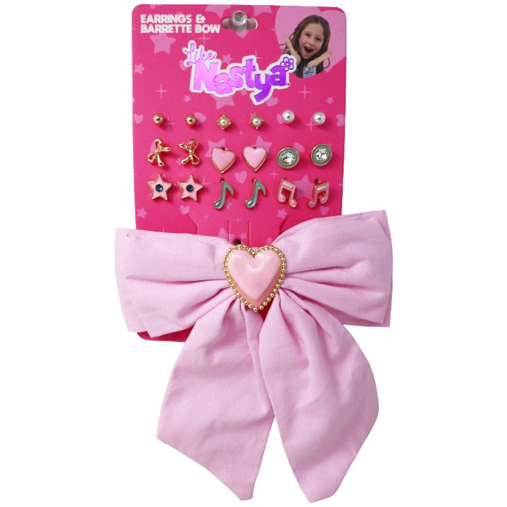 9pc Star Music Earrings & Bow Hair Clip Set C/P 180 Inner Bag 36 Nastya