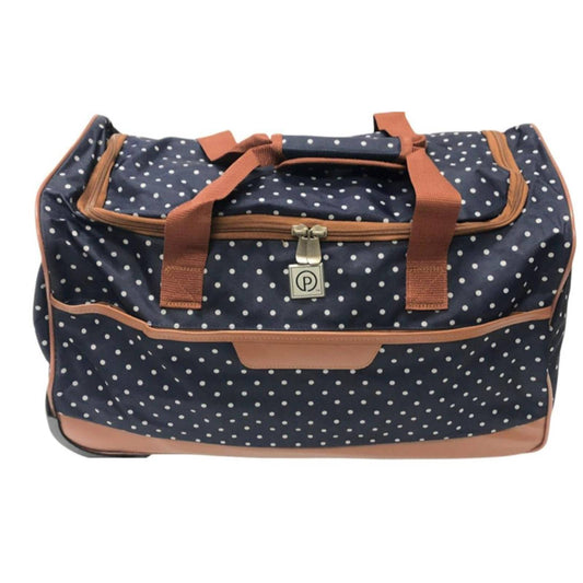 20" POLKA DOTTED ROLLING DUFFEL BAG C/P 14