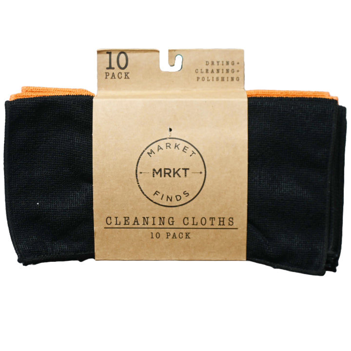 10pk BLK/ORANGE MICROFIBER CLEANING CLOTH C/P 48