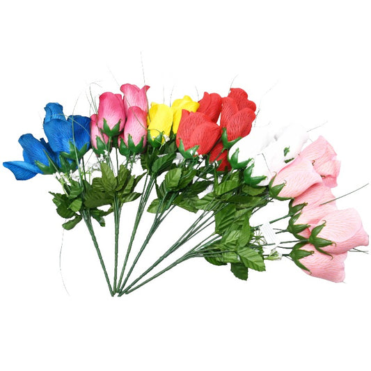Asst Rose Bud Bush 6 Flowers C/P 288