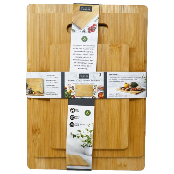 3pc Handle Bamboo Cutting Boards C/P 10