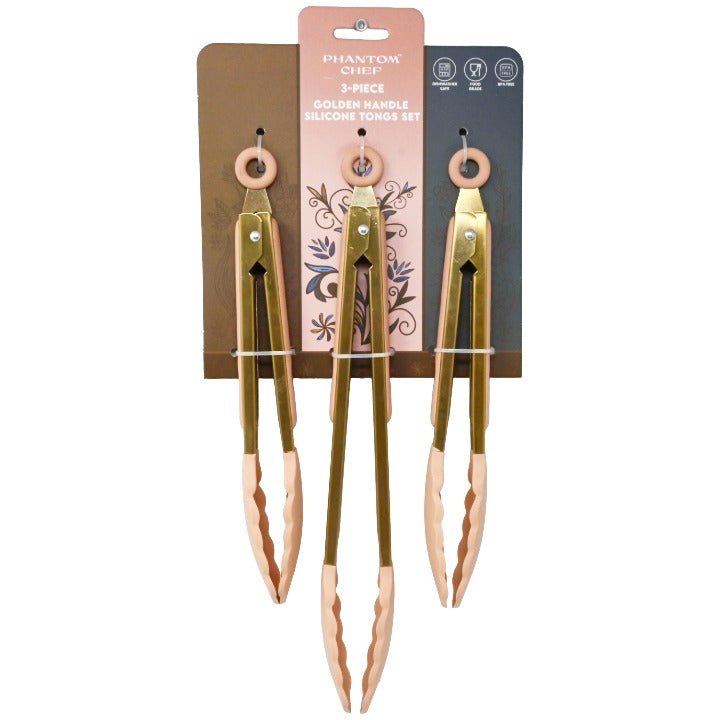3pc Gld Apr Tong Set C/P 12 Phantom Chef