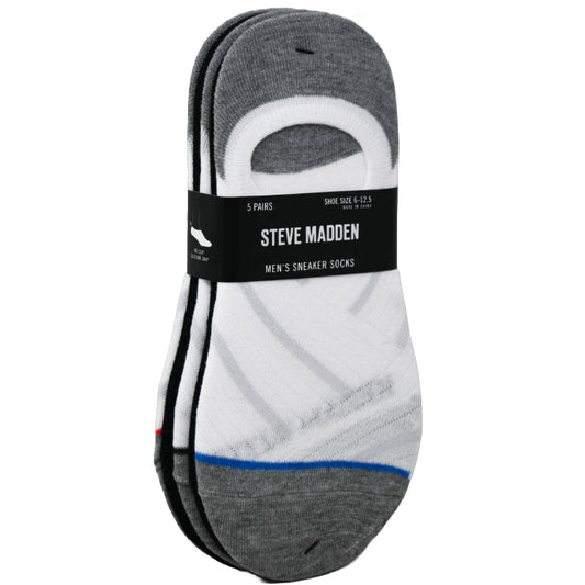 5pk MEN SNEAKER SOCKS STEVE MADDEN SIZE 10-13 C/P 36