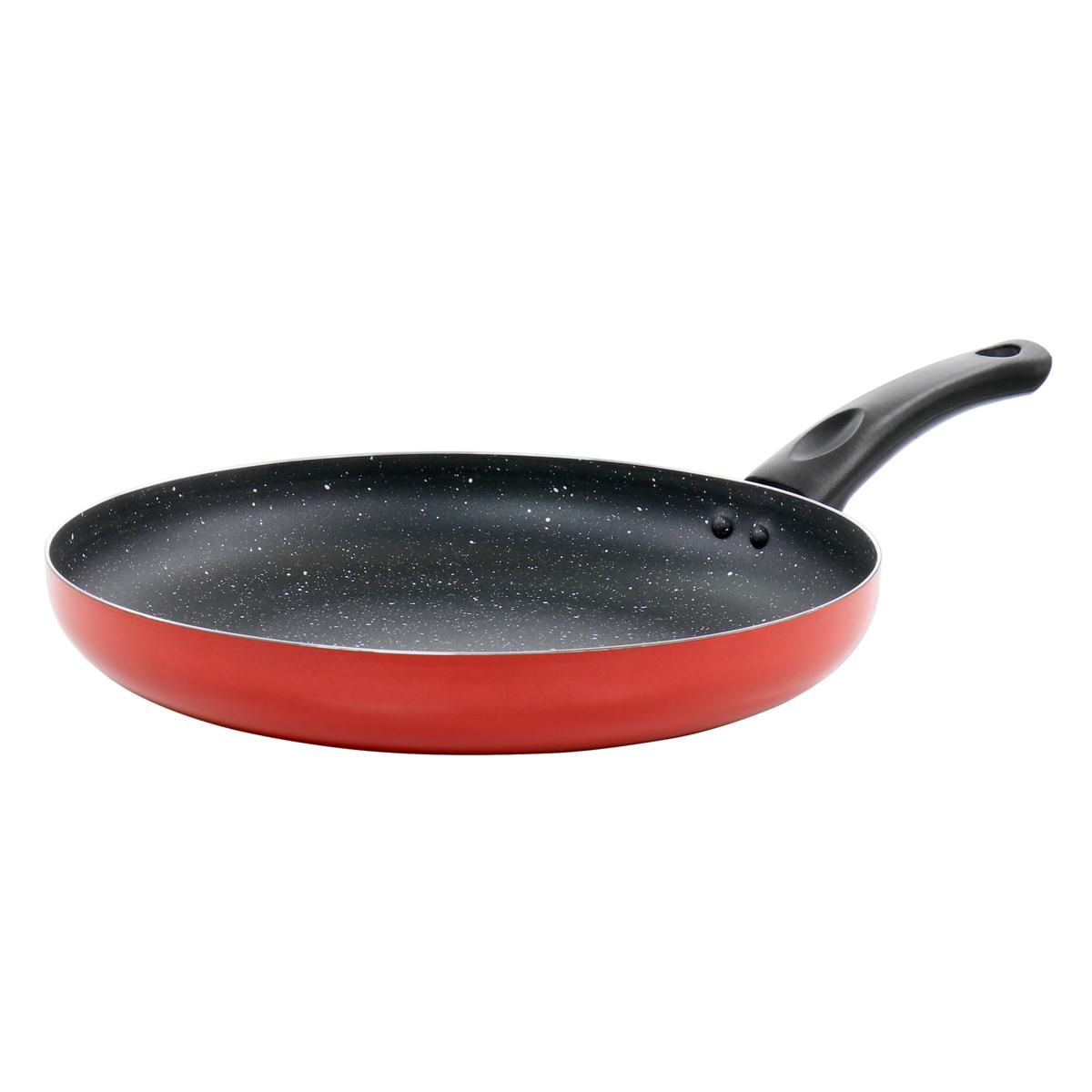 12" RED ALUMINUM OSTER LUNETA FRY PAN W/BAKELITE HANDLE (NON-STICK, 2.0mm) C/P 12