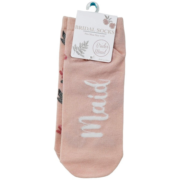 *NO USA* Ladies 9-11 Pink 1 pair Brides Maid Floral Quarter Socks (PRE-PRICE $5.00) C/P 12