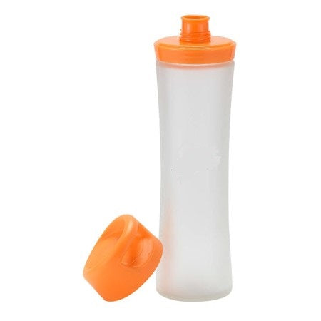 20oz BORCILICATE GLASS WATER BOTTLE W/ORANGE LID C/P 24