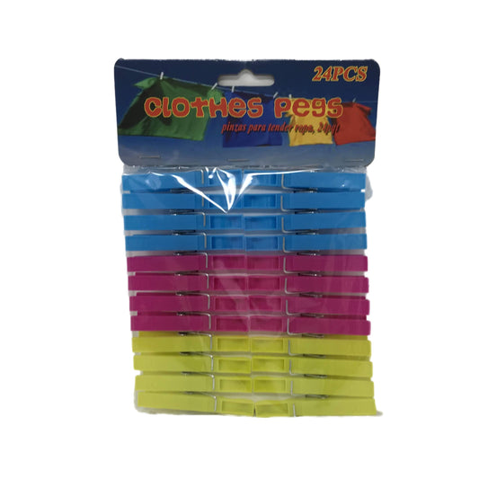 24PC PLASTIC CLOTHES PEGS C/P 36