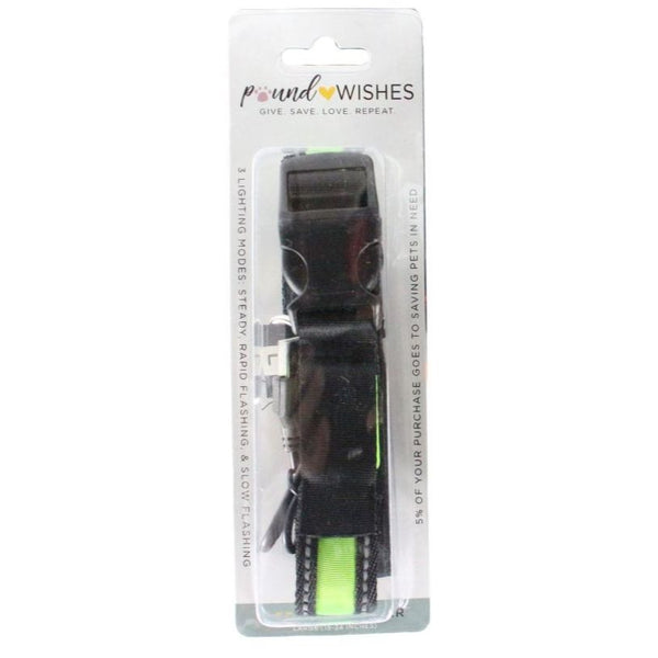 BLACK/GREEN LARGE LED DOG COLLAR C/P 48