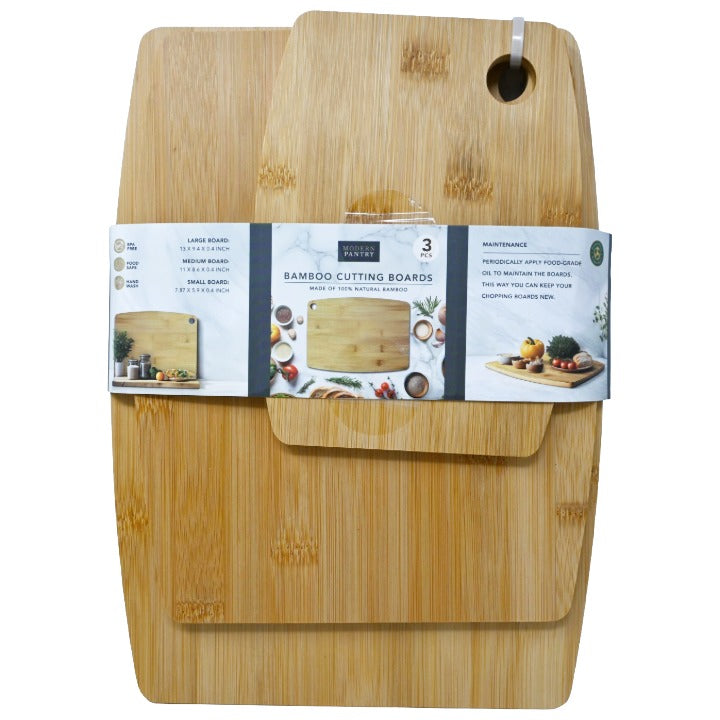 3pc Hole Bamboo Cutting Boards C/P 10
